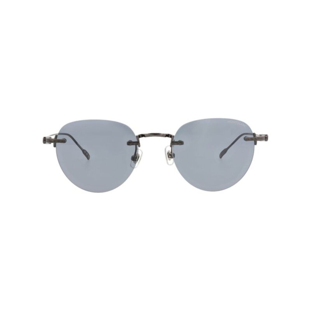 Montblanc Round-Frame Metal Sunglasses Silver Mens